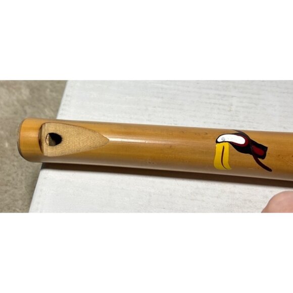 Bamboo Flute With Toucan Design & Six Finger Holes 13.5" Handcrafted - Picture 8 of 10